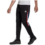 Men's adidas SS22 Solid Color Side Stripe Lacing Sports Pants/Trousers/Joggers Black HB4107