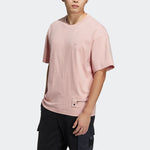 adidas originals Zipper Ss Tee Solid Color Sports Round Neck Short Sleeve Pink HH9444