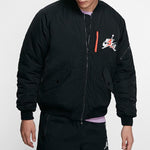 Air Jordan Wings MA-1 logo Printing Stay Warm Casual Jacket Black AV2599-010