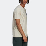 Men's adidas originals Mrc Tee Brand Logo Printing Round Neck Short Sleeve Creamy White T-Shirt HL9277