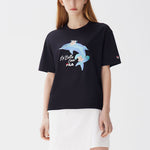 (WMNS) FILA Dolphin Printing Casual Sports Short Sleeve Black F51W128107F-BK