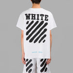 Men's Off-White C/O VIRGIL ABLOH Tiger Stripes Splash Ink Printing Short Sleeve White T-Shirt OMAA002S171850130110