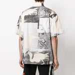 HERON PRESTON Cut Out Bowling Shirt 'Grey' HMGA027S21FAB0021001