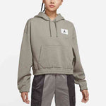 (WMNS) Air Jordan Casual Sports Knit Loose Hoodie Short Green DD6999-320