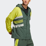 adidas MENS Casual Sports Hooded Jacket Green H17983