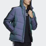 Men's adidas neo Colorful Sports Hooded With Down Feather Purple Jacket H45259