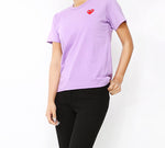 (WMNS) COMME des GARCONS PLAY Heart Logo Tee 'Purple Pink' AZ-T211-051-4
