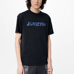Men's LOUIS VUITTON FW21 Logo Printing Short Sleeve Black 1A9GPA