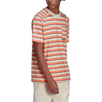 adidas originals Pocket Stripe Round Neck Short Sleeve Orange HT1663