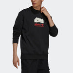 Men's adidas originals Funny Printing Sports Round Neck Pullover Black H09106