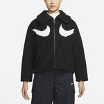 (WMNS) Nike Logo Printing Solid Color Athleisure Casual Sports Lamb's Wool Black Jacket DD5621-010