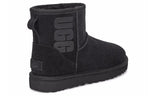 (WMNS) UGG Classic Mini UGG Rubber Logo 'Black' 1108231-BLK