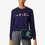 (WMNS) KENZO SS21 Embroidery Logo Swea Blue FB52PU5413LA-76