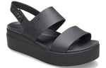 (WMNS) Crocs Brooklyn Thick Sole Casual Black Sandals 206453-060