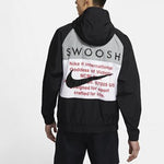 Nike Swoosh Windproof Sports Woven Hooded Jacket Black DJ9647-011