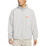 Men's Nike Sportswear Alphabet Logo Woven Jacket Light Mineral Gray DM5286-012