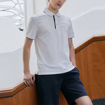 FILA Black Colorblock Logo Short Sleeve polo White F11M121120F-WT