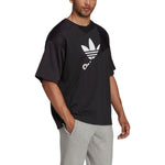 Men's adidas originals Round Neck Pullover Logo Printing Short Sleeve Japanese Version Black T-Shirt HG1438