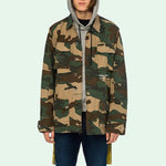 Off-White Camouflage Multiple Pockets Yellow Cargo Jacket Camouflage OMEL003E180260109901