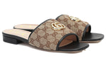 (WMNS) Gucci Double g Canvas Slippers Ebony 619893-KQWM0-9765