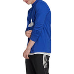 Men's adidas New Cl Ls Tee Logo Pullover Round Neck Long Sleeves Blue T-Shirt HN1957