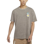 Men's Nike SS22 Round Neck Daisy Printing Short Sleeve Gray T-Shirt DM6334-289