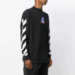 Off-White Diagonal Striped Cotton LongSleeve OMAB032E191850061088
