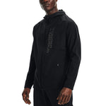 Men's Under Armour Out The Storm waterproof Light Woven Running Sports Hooded Jacket Black 1361502-001