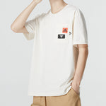 Men's adidas Solid Color Logo Printing Pocket Athleisure Casual Sports Round Neck Short Sleeve White T-Shirt HM2961