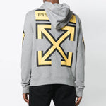 Off-White Fw18 Arrows Normal Fit Hooded Sweater 'Grey Yellow' OMBB034E181920250760