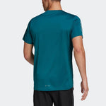 Men's adidas Tennis Training Sports Stripe Solid Color Logo Breathable Quick Dry Casual Short Sleeve Indigo T-Shirt HB7437