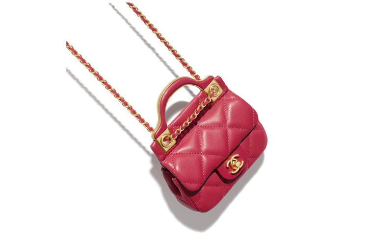 CHANEL Calfskin Coin Purse With Zipper Card Holder Women's Pink