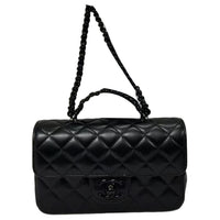 CHANEL Lambskin Shoulder Bag Crossbody Bag Handbag Women's Black