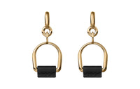 HERMES Earrings Women's Black, Gold