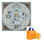LOUIS VUITTON Silk Silk Scarves Women's Blue