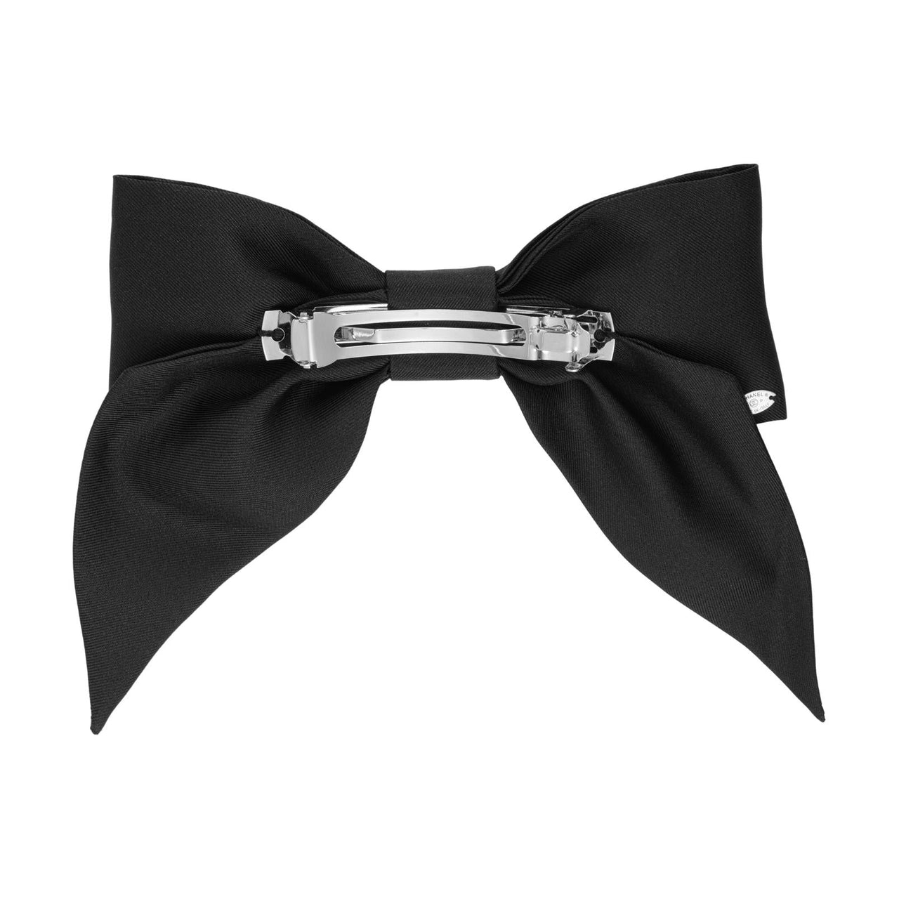 CHANEL Twill Hair Clips Women's Black