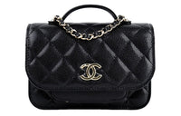 CHANEL Grained Embossed Cow Leather Messenger Bag Crossbody Bag Shoulder Bag Regular Women's Black