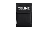 CELINE Fabric One Shoulder Crossbody Cell Phone Pouch Men's Black