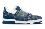 LOUIS VUITTON Trainer LV Low-Top Skateboard Shoes Unisex Navy Blue