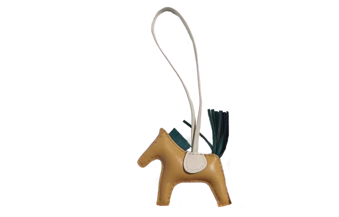 HERMES Sheepskin Pendants Unisex Sesame-Colored
