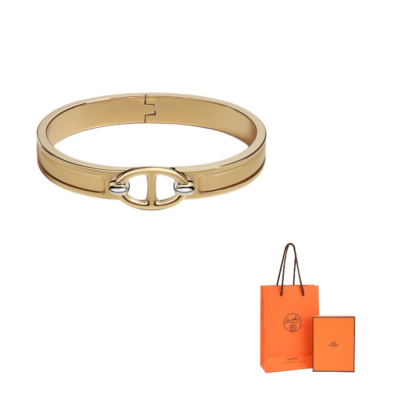 HERMES Enamel Bangles Women's Yellow