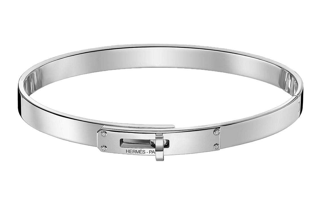 HERMES Kelly Bangles Women's White Gold