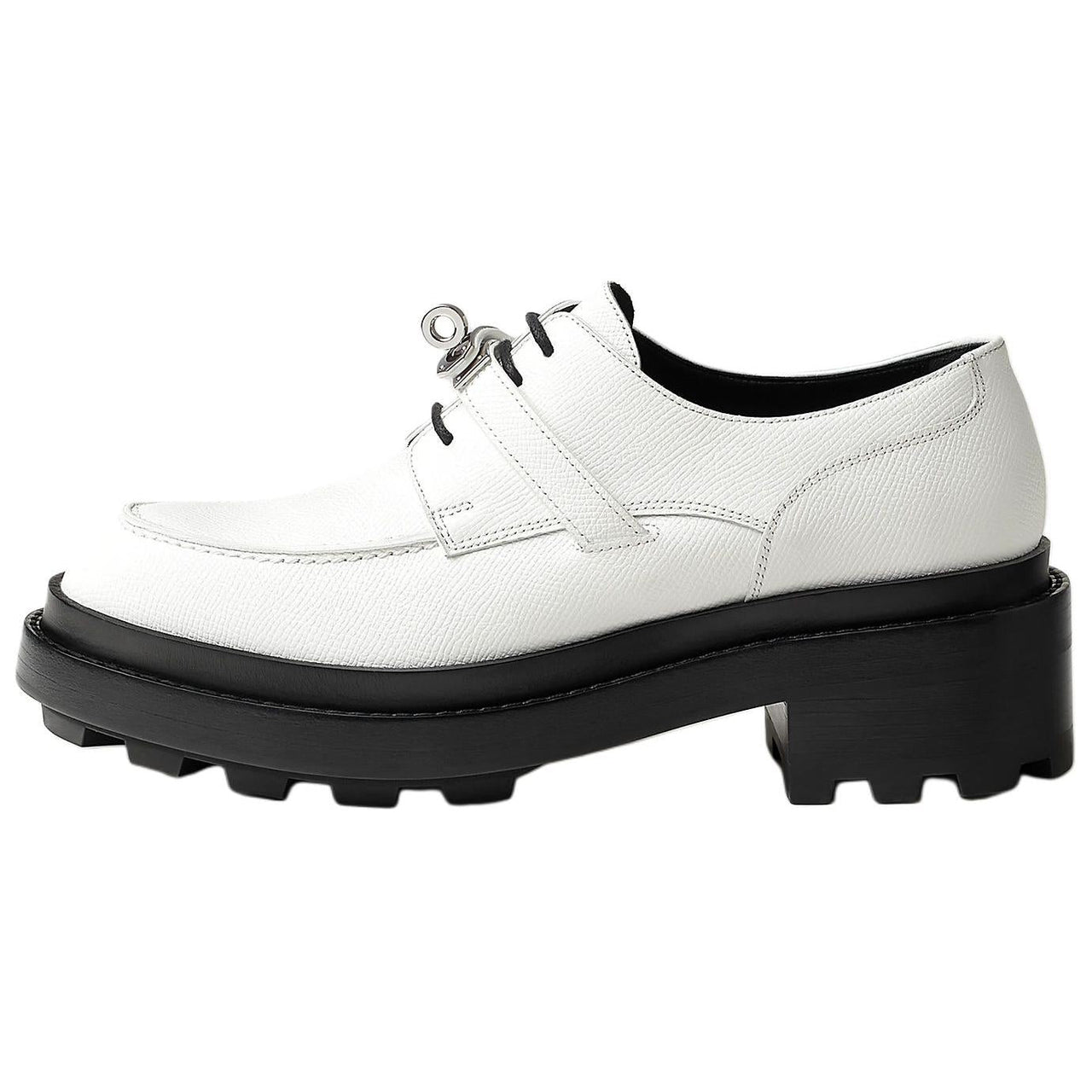 HERMES First Casual Single Shoes 5cm Women's White