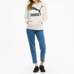 (WMNS) PUMA Classics Logo Printing Hoodie Grey 599197-05