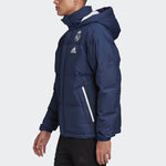 adidas Real SSP DW JKT Real Madrid Soccer/Football protection against cold Stay Warm Detachable hooded down Jacket Blue FQ3318