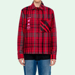 Off-White Mariana De Silva Shirt Mens Long Sleeve Plaid Shirts OMGA060E19E230052088