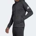adidas Knit Windproof Breathable Hooded Jacket Iron gray DU1135
