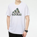 adidas Camo T Camouflage Logo Printing Sport Short Sleeve Men's White GV5237