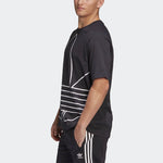 adidas originals Large Logo Printing Loose Running Sports Round Neck Short Sleeve Black GE6229