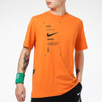Nike Sportswear Swoosh Club Printing Alphabet Sports Round Neck Short Sleeve Orange DJ5374-801